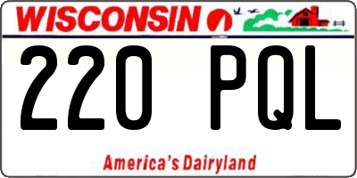 WI license plate 220PQL