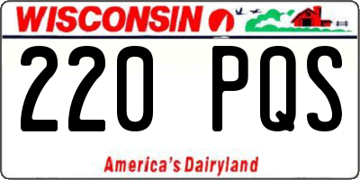 WI license plate 220PQS