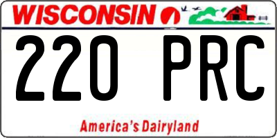 WI license plate 220PRC