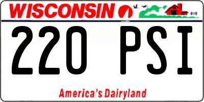 WI license plate 220PSI