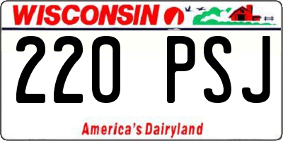 WI license plate 220PSJ