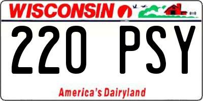 WI license plate 220PSY