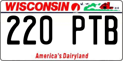 WI license plate 220PTB
