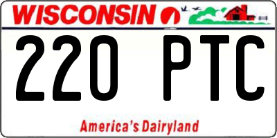 WI license plate 220PTC