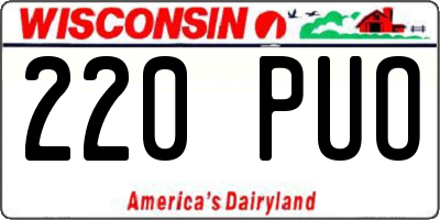 WI license plate 220PUO