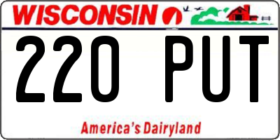 WI license plate 220PUT