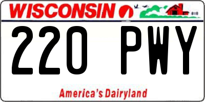 WI license plate 220PWY