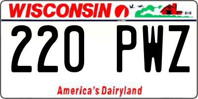 WI license plate 220PWZ