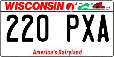 WI license plate 220PXA