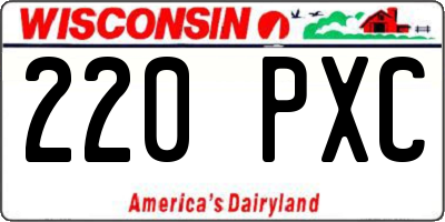 WI license plate 220PXC