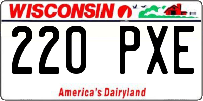 WI license plate 220PXE