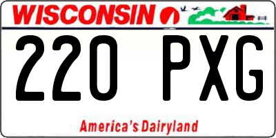 WI license plate 220PXG