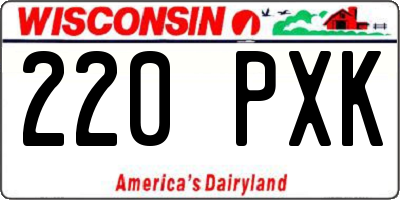 WI license plate 220PXK
