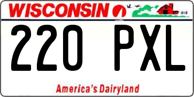 WI license plate 220PXL