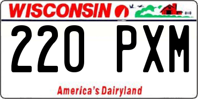 WI license plate 220PXM