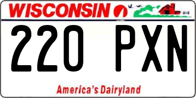 WI license plate 220PXN