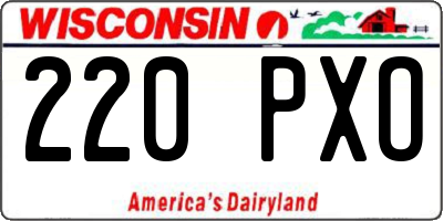 WI license plate 220PXO