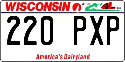 WI license plate 220PXP