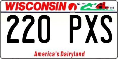 WI license plate 220PXS
