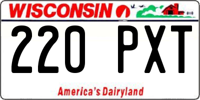 WI license plate 220PXT