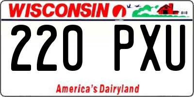 WI license plate 220PXU