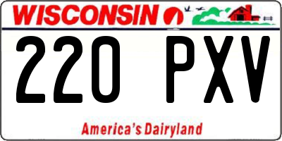 WI license plate 220PXV