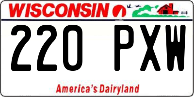 WI license plate 220PXW