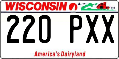 WI license plate 220PXX