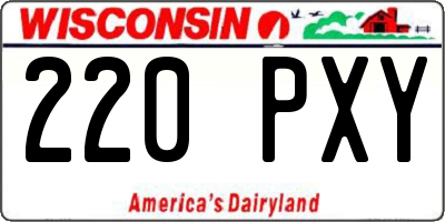 WI license plate 220PXY