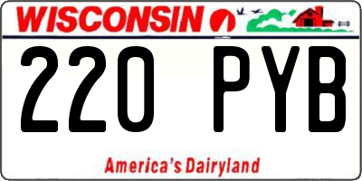WI license plate 220PYB