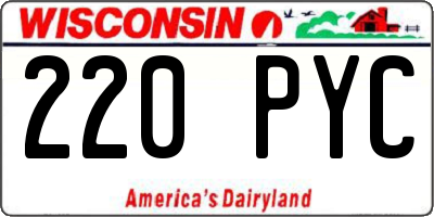 WI license plate 220PYC