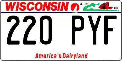 WI license plate 220PYF
