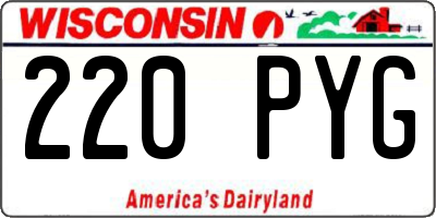 WI license plate 220PYG