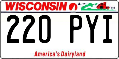 WI license plate 220PYI