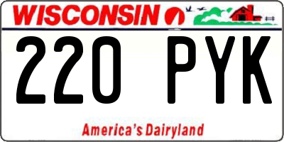 WI license plate 220PYK