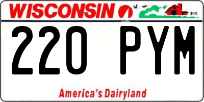WI license plate 220PYM