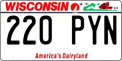 WI license plate 220PYN