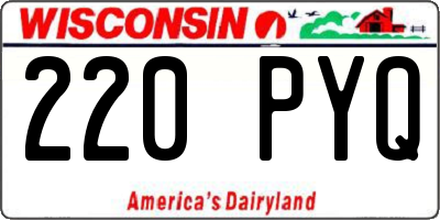 WI license plate 220PYQ