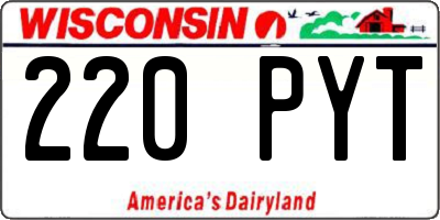 WI license plate 220PYT