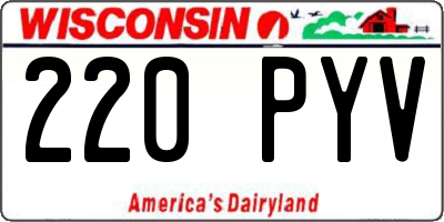 WI license plate 220PYV