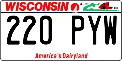 WI license plate 220PYW