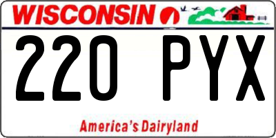 WI license plate 220PYX