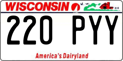 WI license plate 220PYY