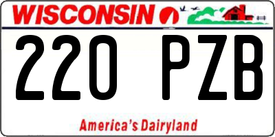 WI license plate 220PZB