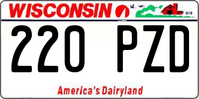 WI license plate 220PZD