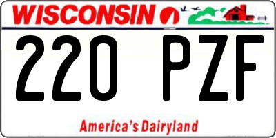 WI license plate 220PZF