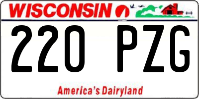 WI license plate 220PZG