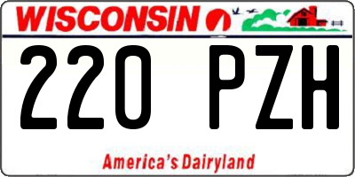 WI license plate 220PZH