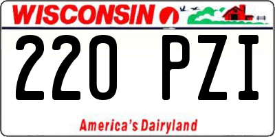 WI license plate 220PZI