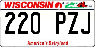 WI license plate 220PZJ